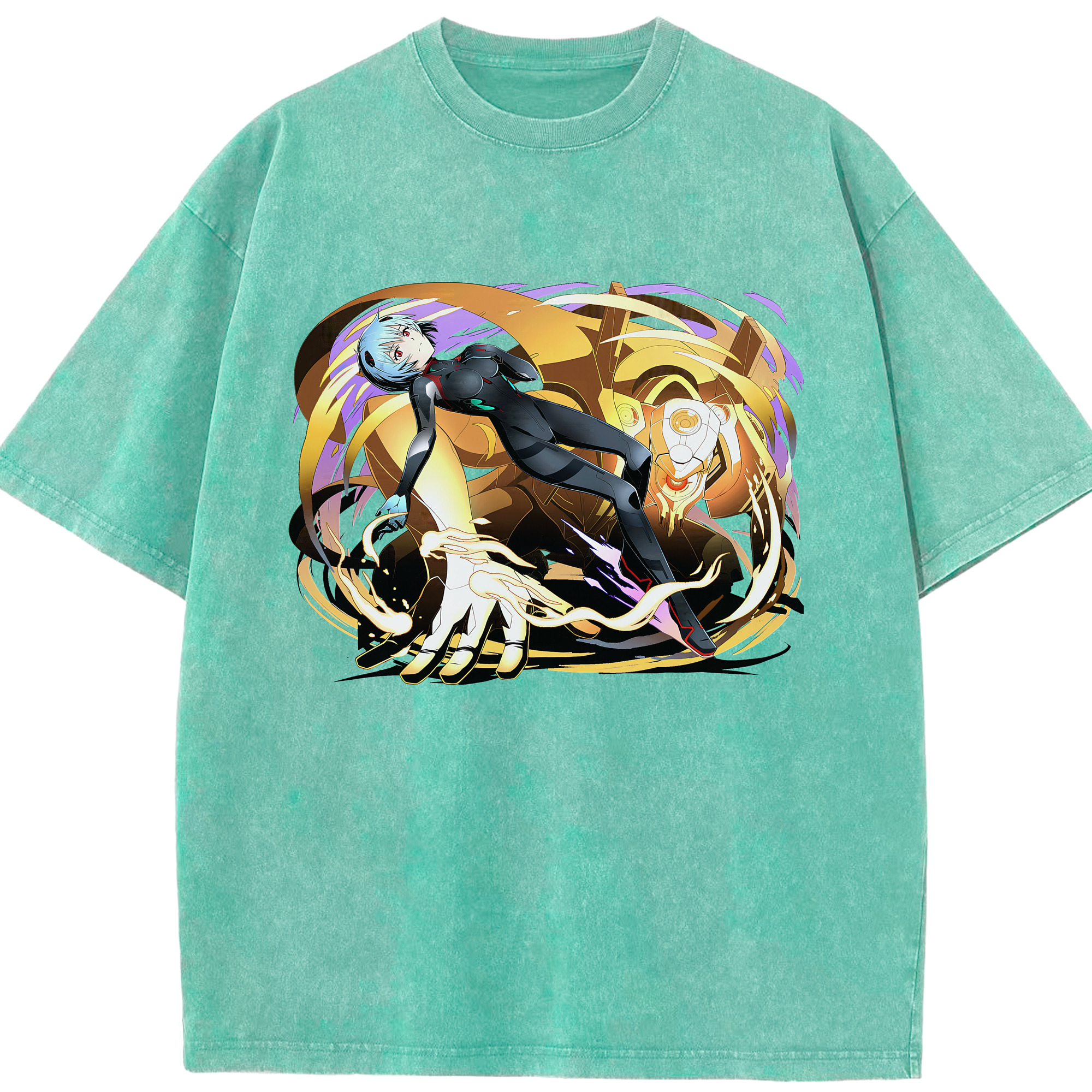 （画像用） EVA 新世紀エヴァンゲリオン 綿100% ヴィンテージ風 半袖Tシャツ（フロントプリント）